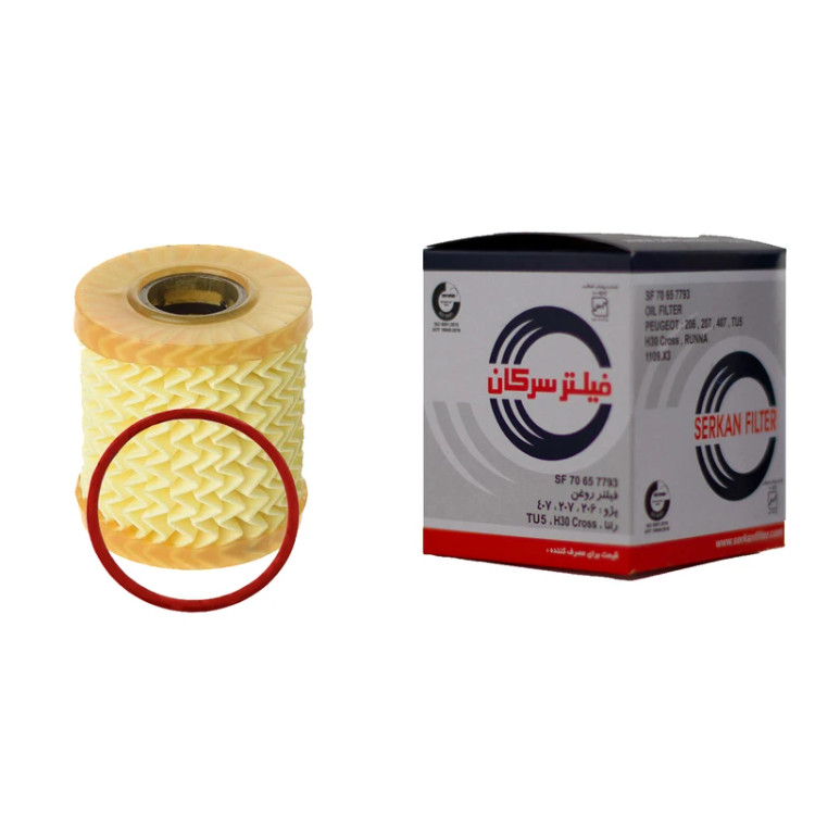 فیلتر روغن سرکان کد 7793 مناسب پژو 206 و 207 و رانا و پارس TU5