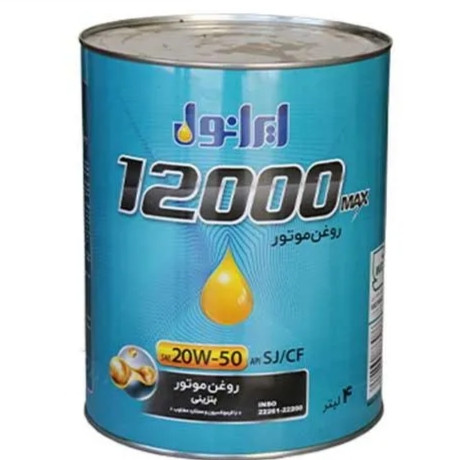 روغن موتور ایرانول 12000 20w50 SJ حجم ۴ لیتری