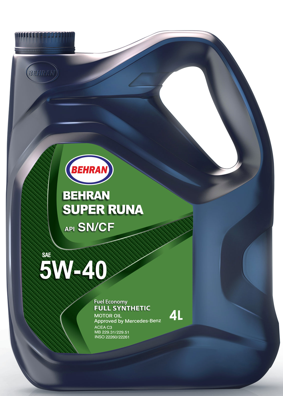 روغن موتور بهران مدل SAE 5W40 SN حجم 4 لیتر