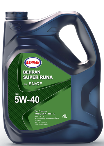 روغن موتور بهران مدل SAE 5W40 SN حجم 4 لیتر